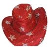 Dress up Hats - Cowboy hat - Sequin red with silver stars